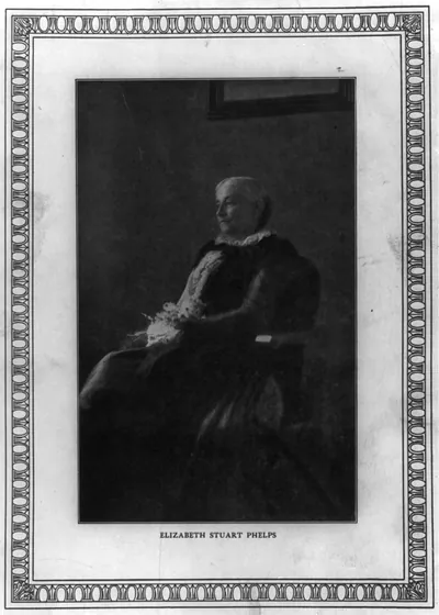 [Elizabeth Stuart Phelps Ward, 1844-1911, three quarters length, seated in chair, facing left]