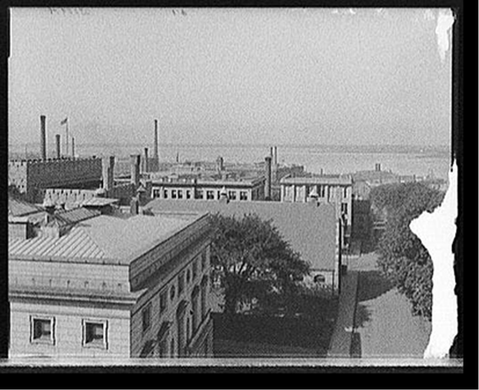 [Fall River and Fall River Line boat from roof Hotel (Mellen), Fall River, Mass.], [between 1910 and 1920] — historic photograph