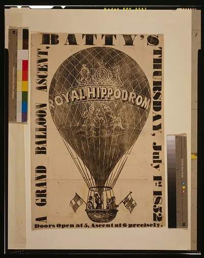 A grand balloon ascent, Batty's, Thursday, July 1st, 1852 / Earle.