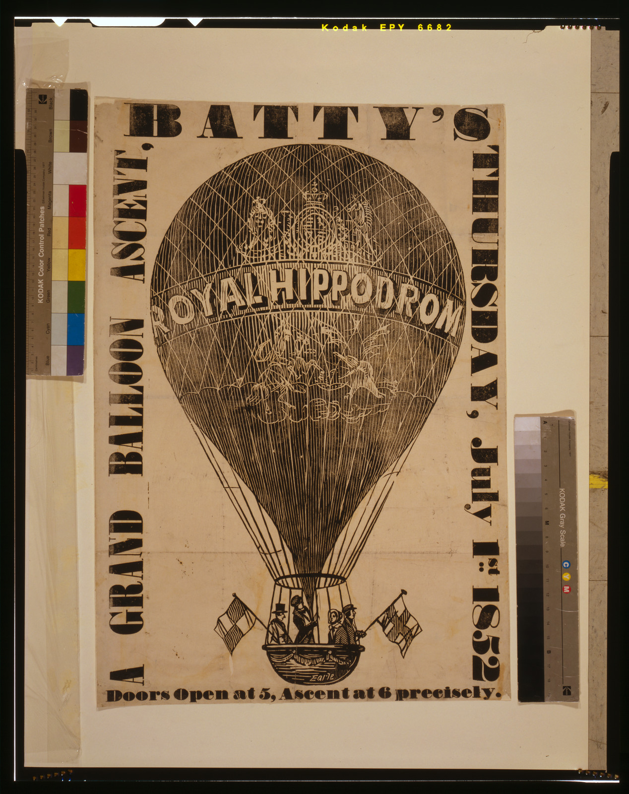 A grand balloon ascent, Batty's, Thursday, July 1st, 1852 / Earle., [London : s.n., 1852] — vintage poster