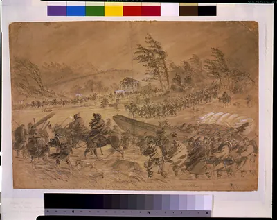 Winter Campaigning. The Army of the Potomac on the move. Sketched near Falmouth--Jan. 21st