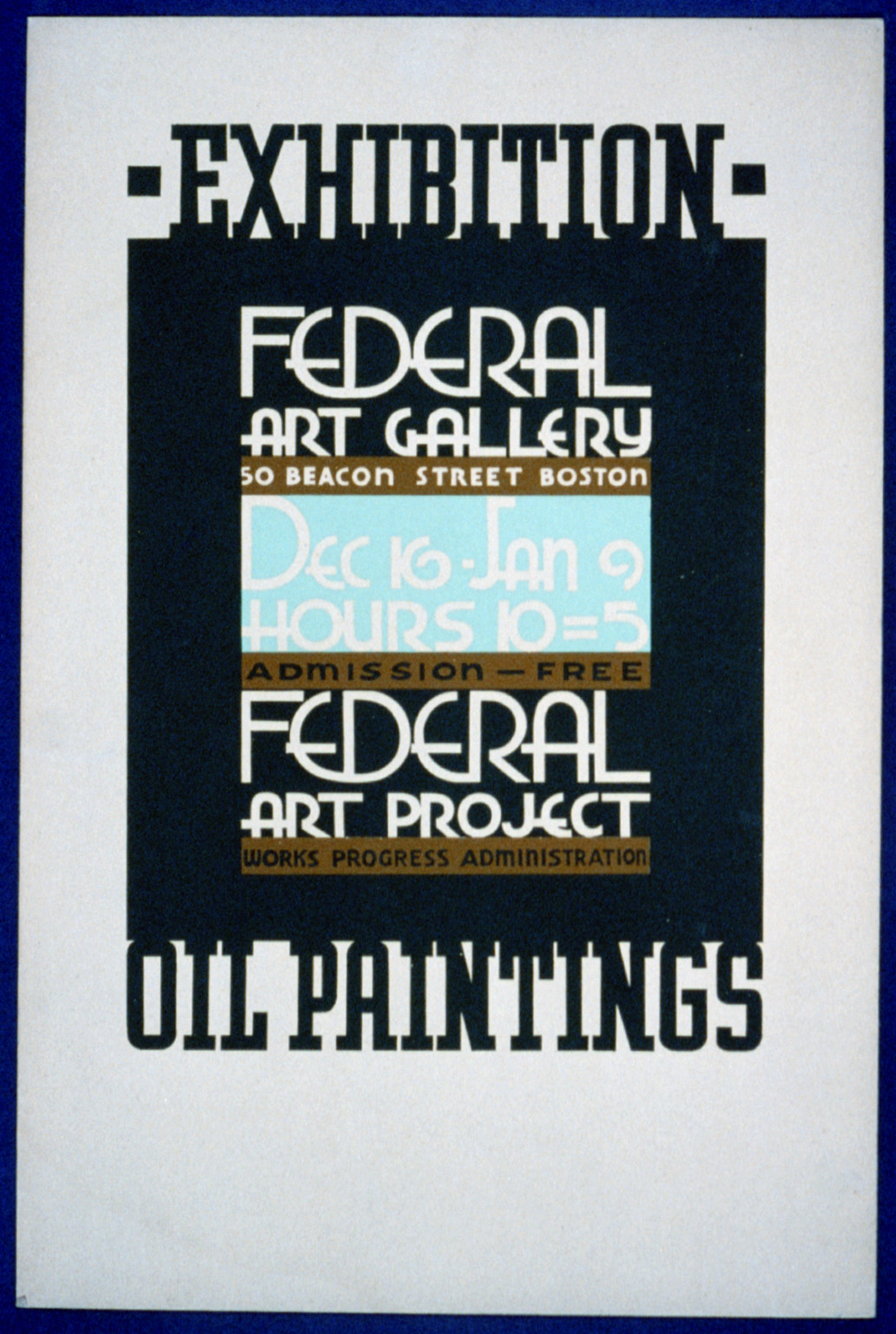 Exhibition - oil paintings Federal Art Gallery, 1936 — vintage poster