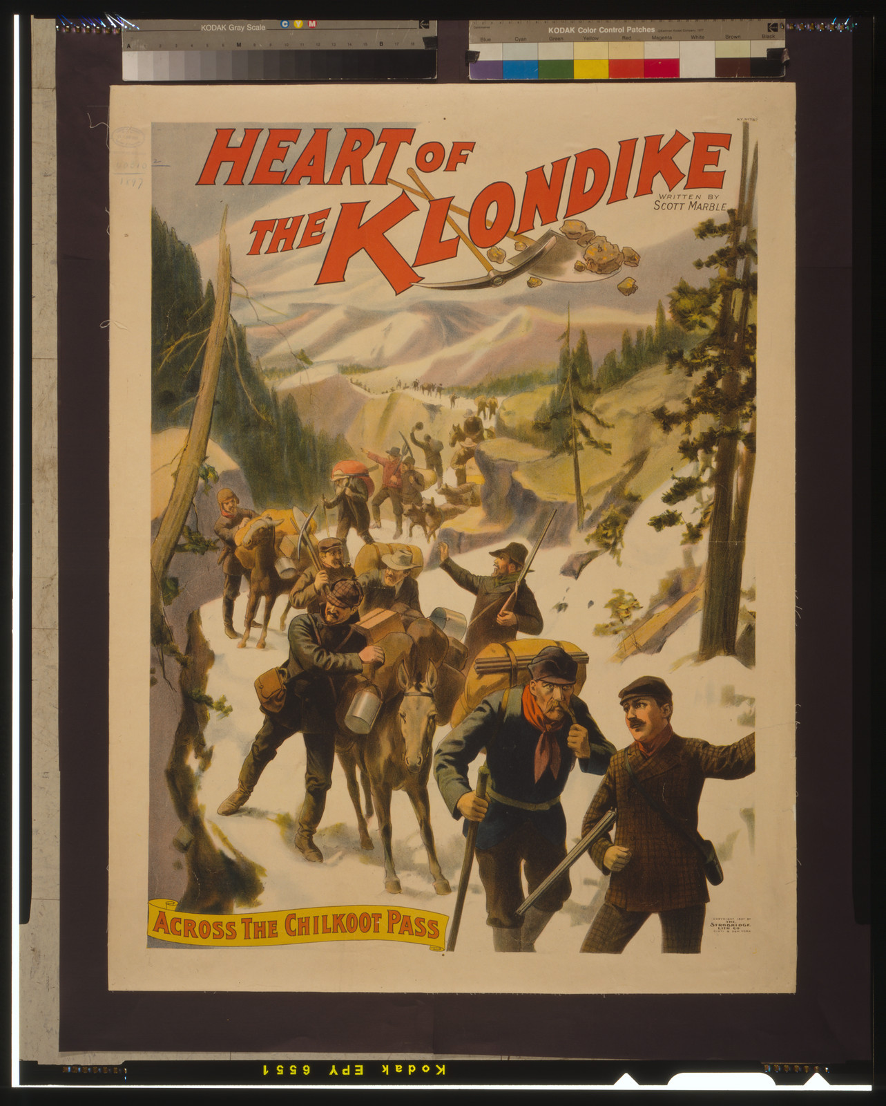 Heart of the Klondike written by Scott Marble., Cin'ti ; New York : Strobridge Lith. Co., c1897. — vintage poster