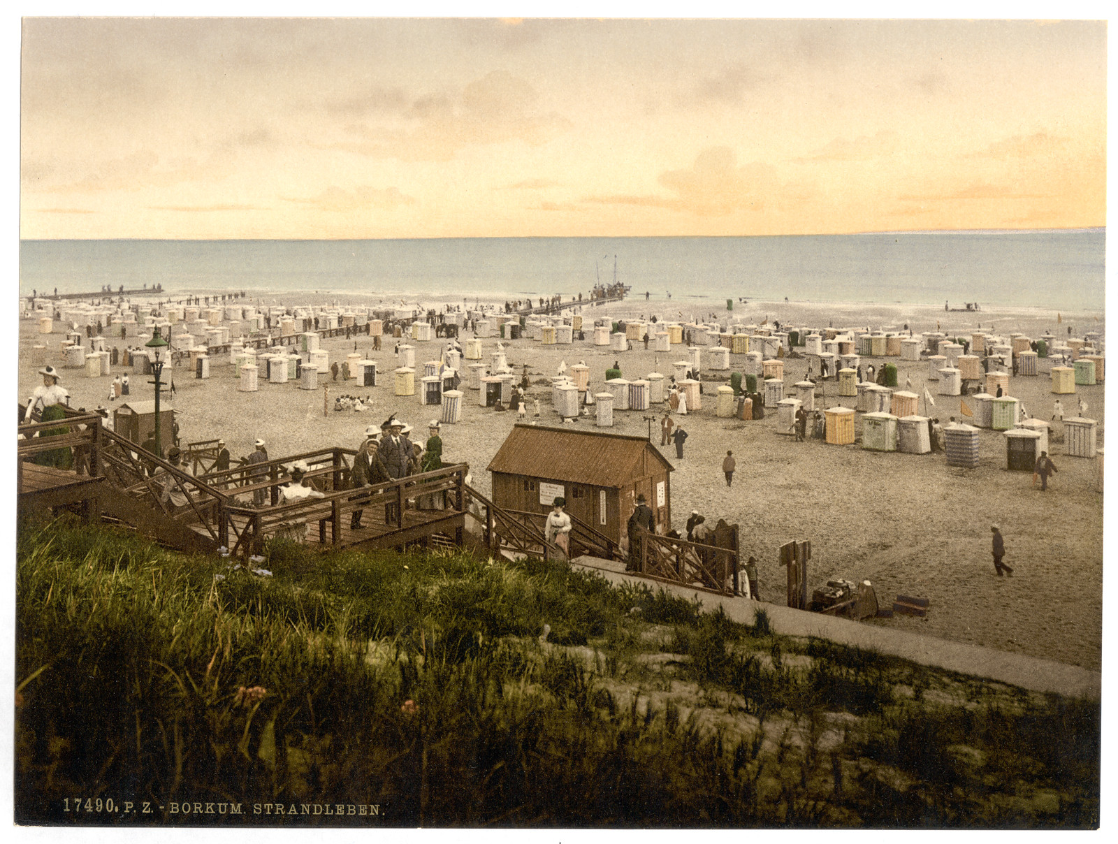 Beach Borkum Schleswig-Holstein Germany, [between ca. 1890 and ca. 1900]. — historic print