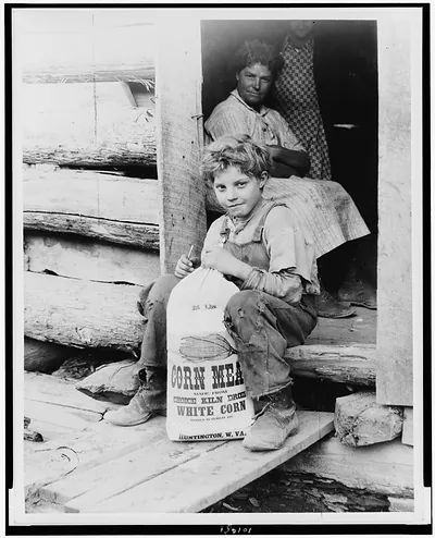 This widow and her children, in a mountain home in Kentucky had to turn to the Red Cross when the drought burned up their crops