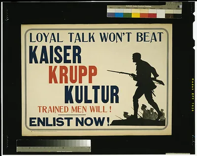 Loyal talk wont beat Kaiser Krupp Kulture trained men will! Enlist now!