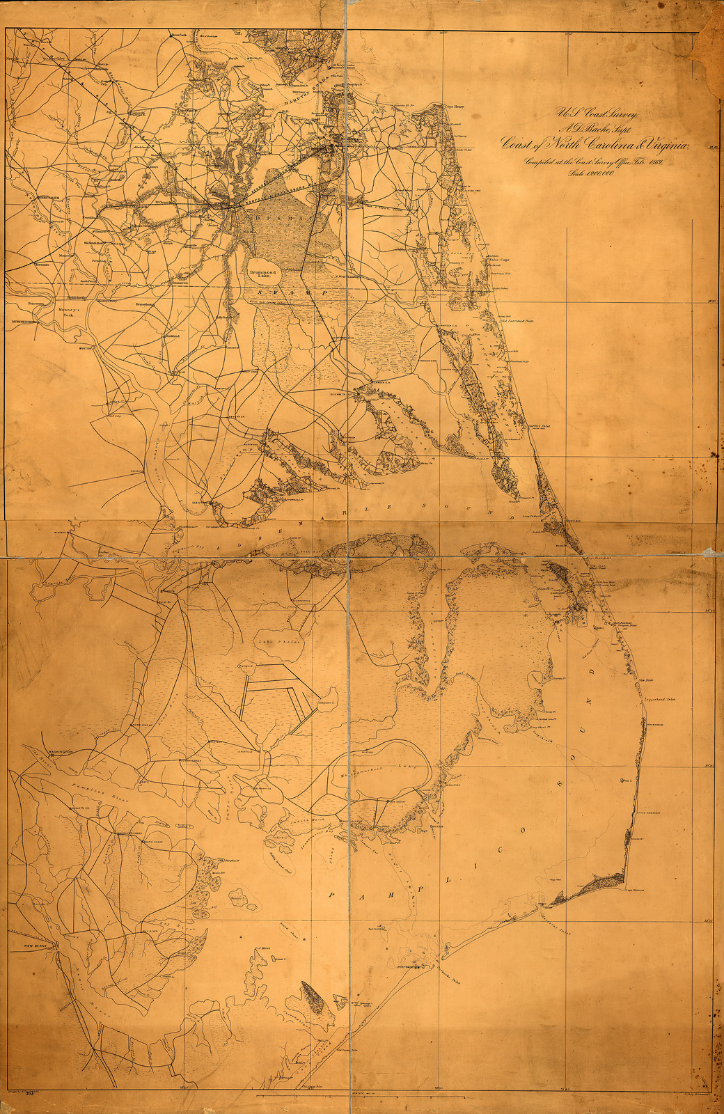 Map North Carolina Virginia — antique map