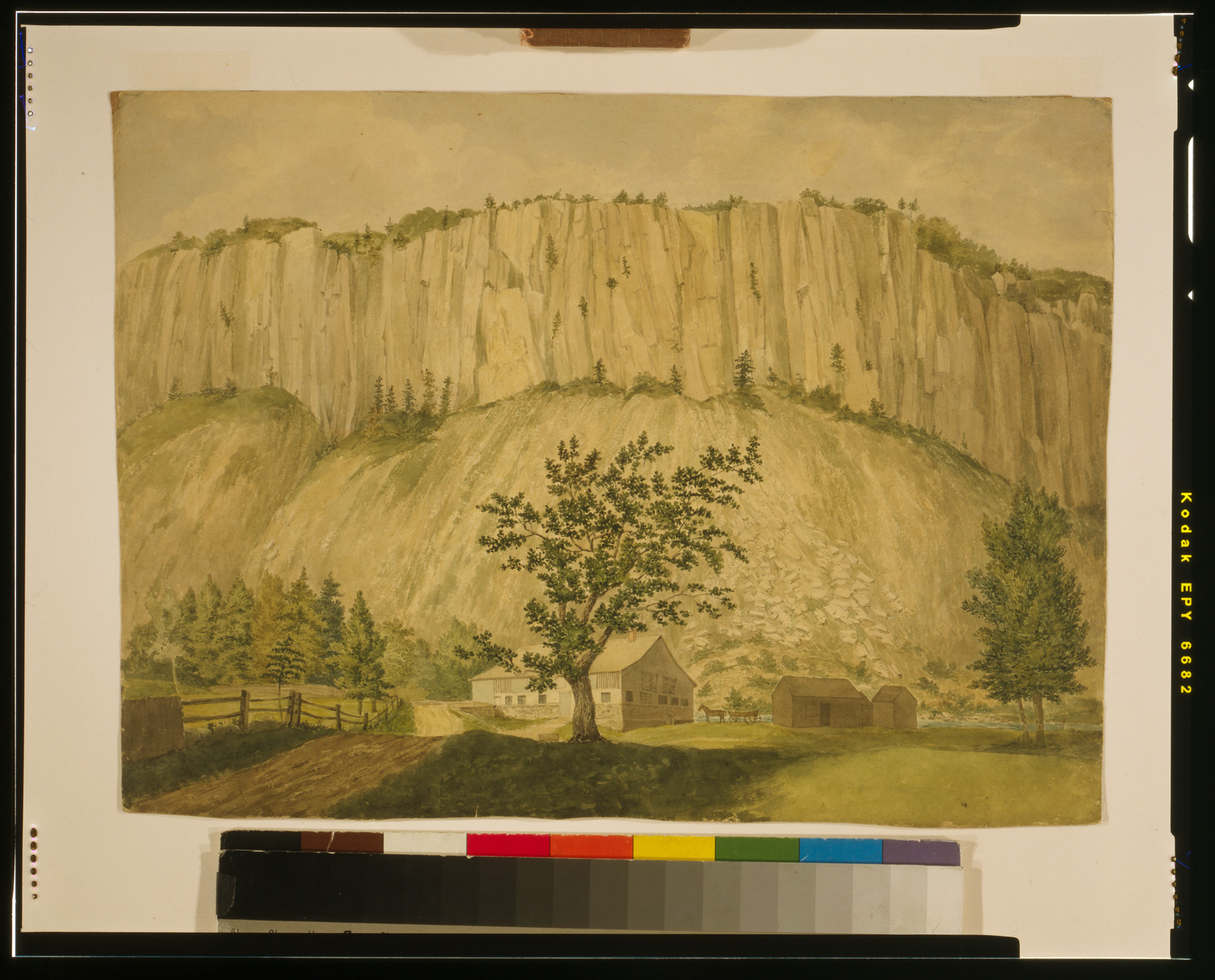 Paper mill at Hodgskintown near New Haven, [182-] — historic drawing