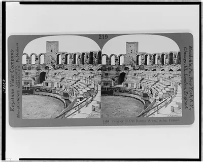 Interior of old Roman arena, Arles, France