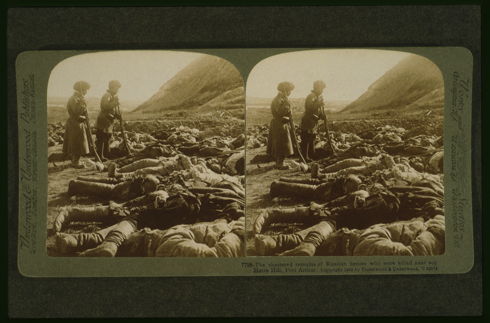The shattered remains of Russian heroes who were killed near 203 Metre Hill Port Arthur, 1905 — historic photograph