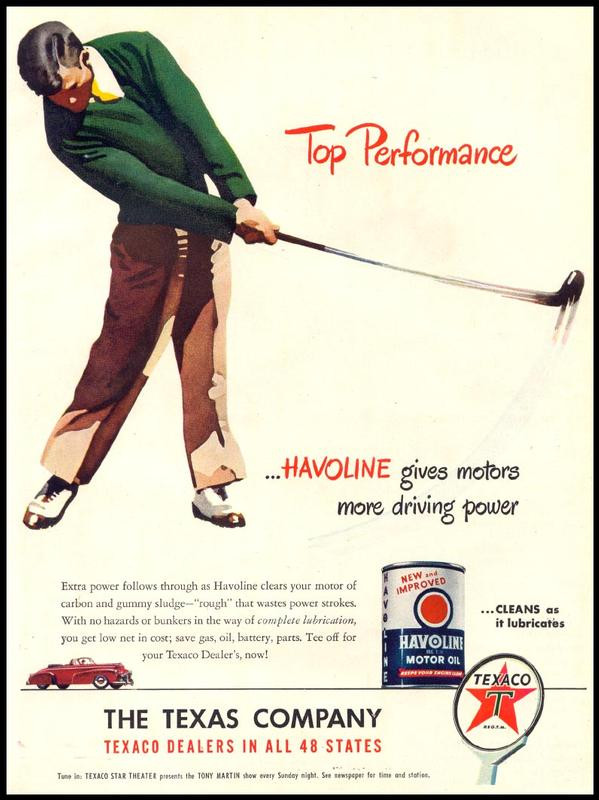Top Performance Havoline Motor Oil Texaco magazine advertisement — historic image