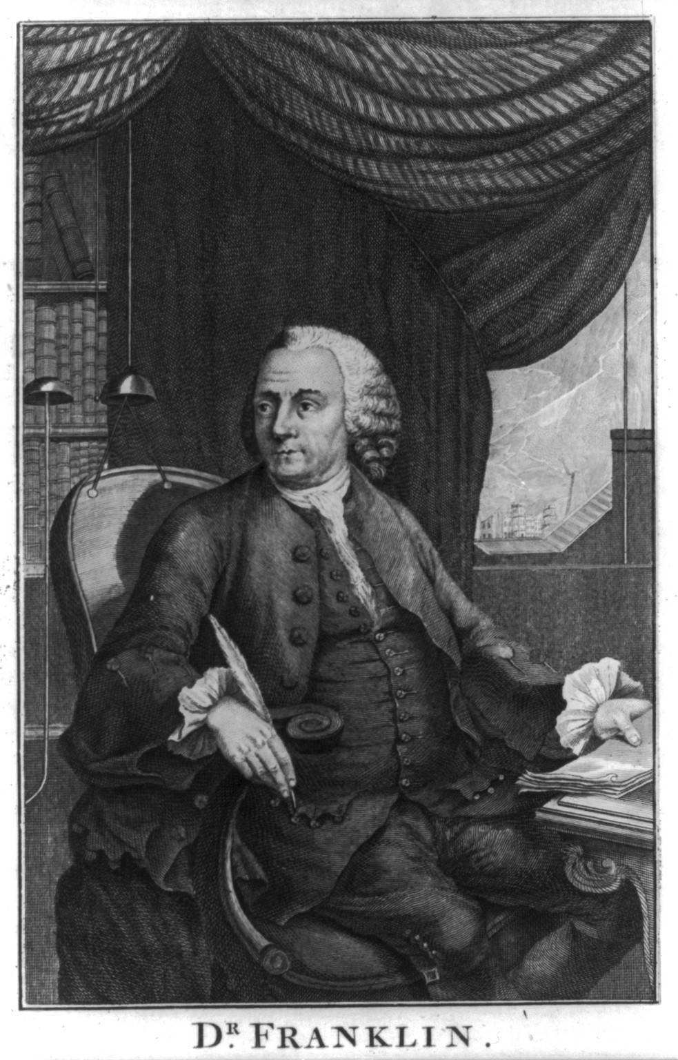 Dr. Franklin, Pater Noster Row, [London] : Published by Fielding & Walker, 1778 Novr. 1st. — antique engraving