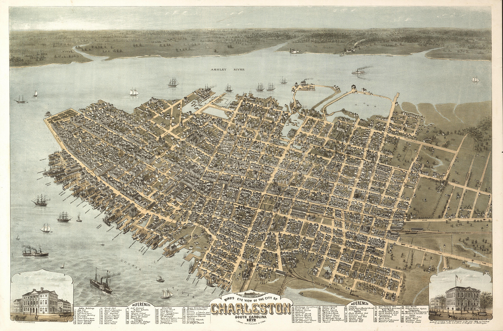 Charleston, South Carolina, 1872, 1872 — antique map