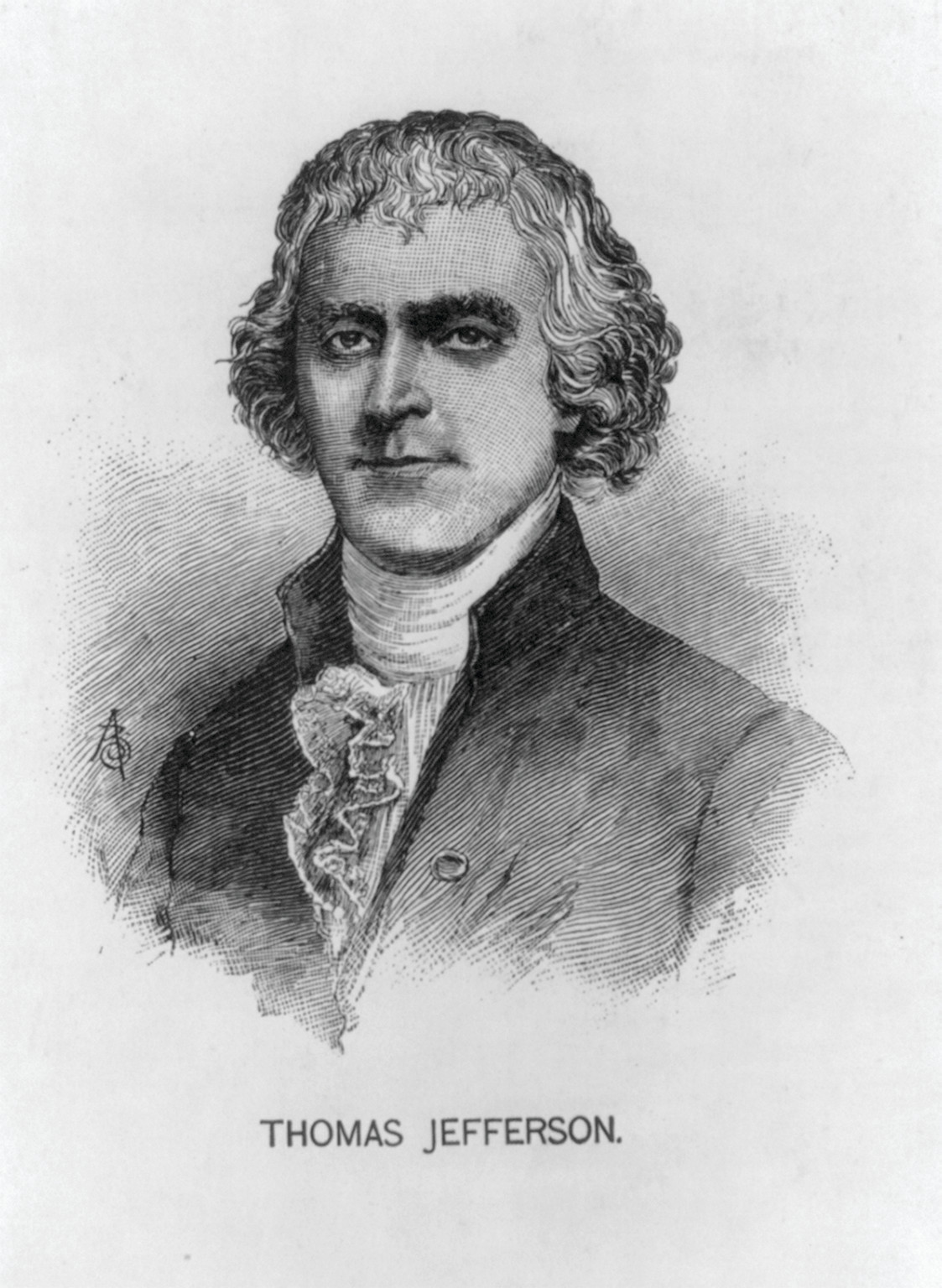 [Thomas Jefferson, bust portrait, facing slightly left] — antique engraving