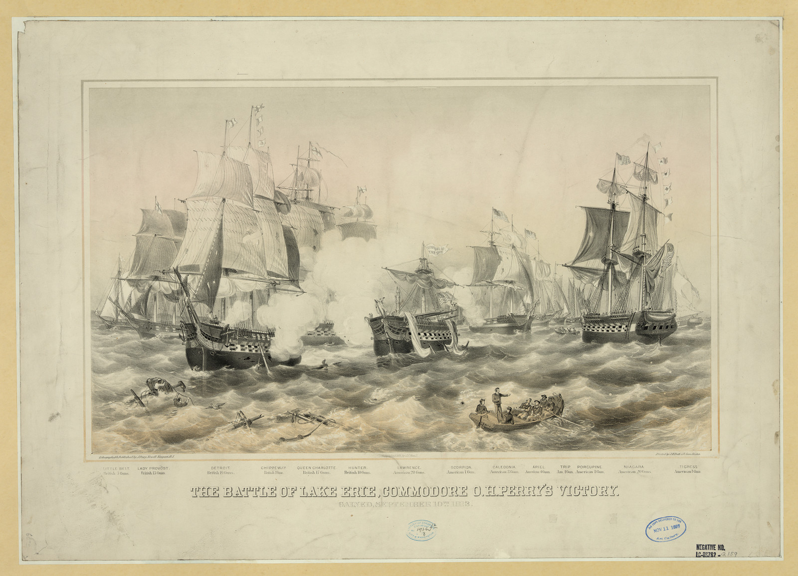 The Battle of Lake Erie, Commodore O.H. Perry's Victory — historic image