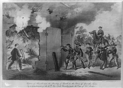 The capture and shooting of Booth in the barn of Garath's farm
