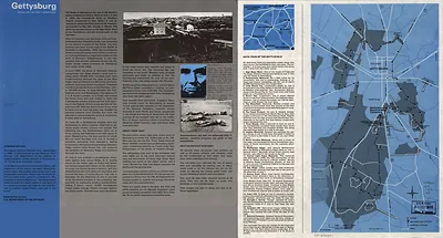 Gettysburg National Military Park brochure with map and text