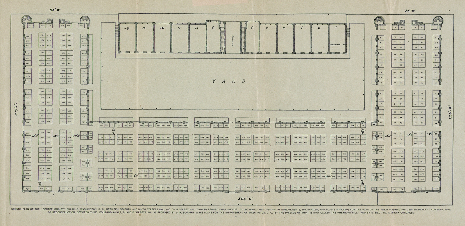 Ground plan of the Center Market building, Washington, D.C. — historic image