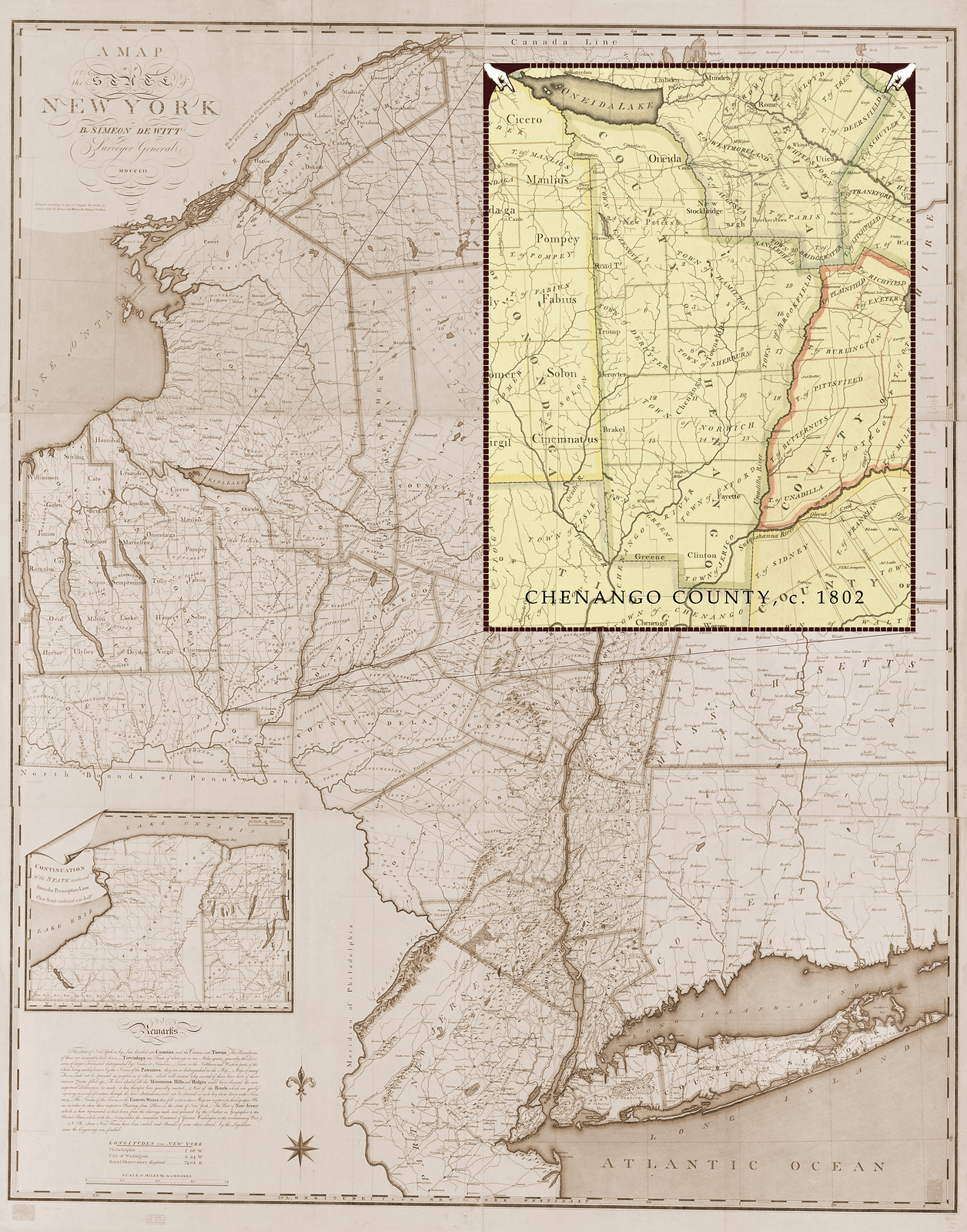 Chenango County, New York, 1802, 1802 — antique map