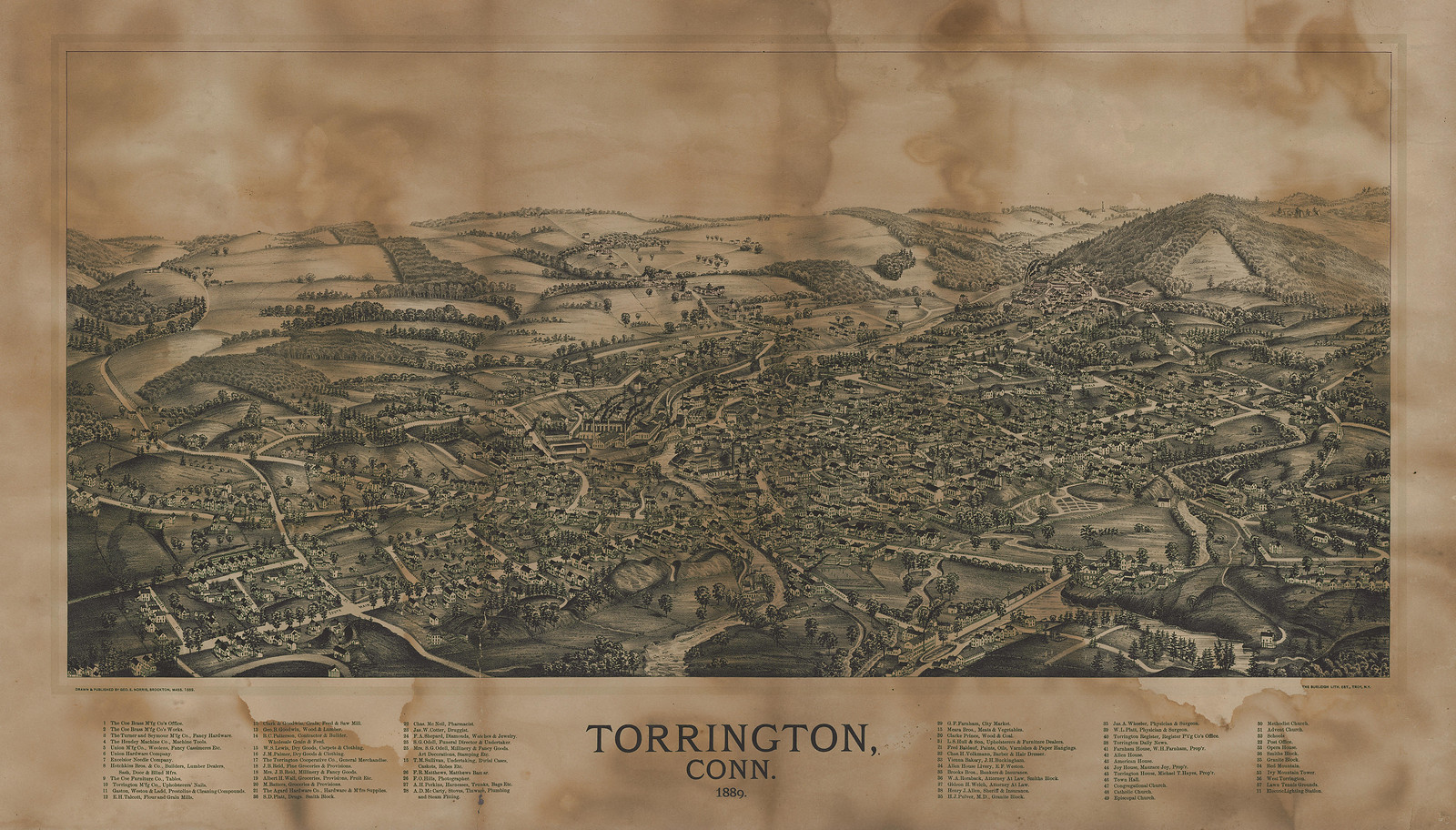Torrington, Connecticut, 1889, 1889 — antique map