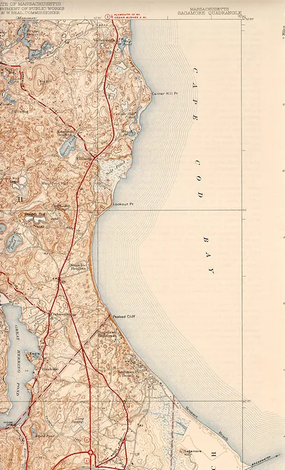 Sagamore Quadrangle topographic map, Massachusetts
