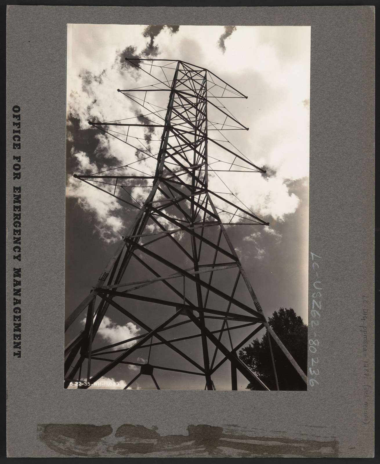 [Electric power line tower] — historic photograph