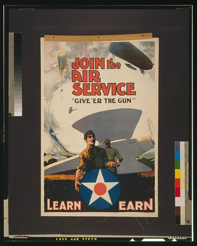 Join the Air Service - Give 'er the gun" Learn - earn / Warren Keith."