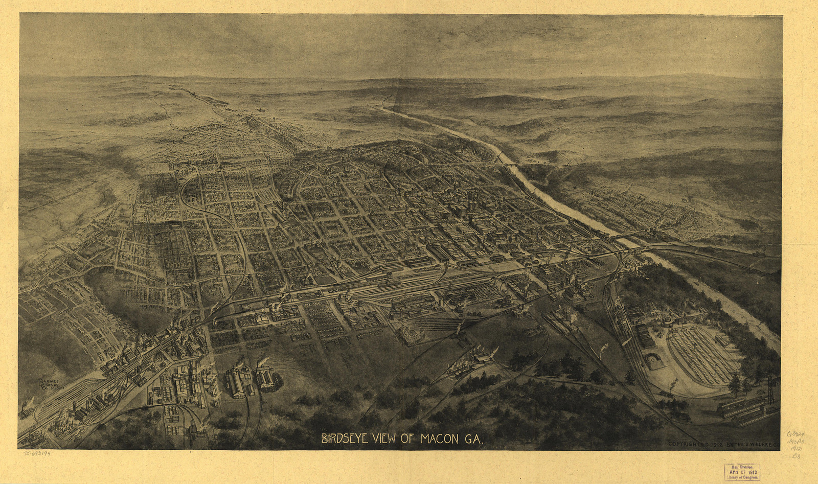 Macon, Georgia, 1912, 1912 — antique map