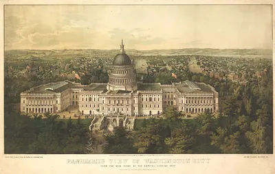 Panoramic View of Washington City from the New Dome of the Capitol, Looking East