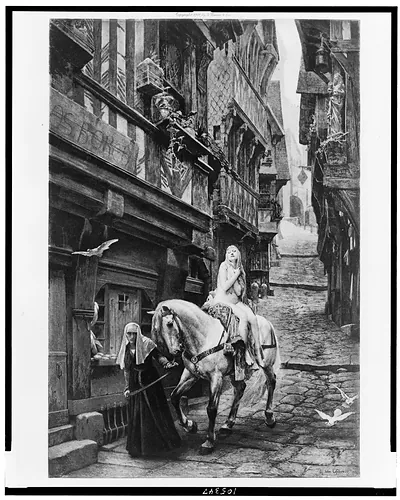 [Lady Godiva, full-length portrait, riding nude on horse] / Jules Lefebvre.