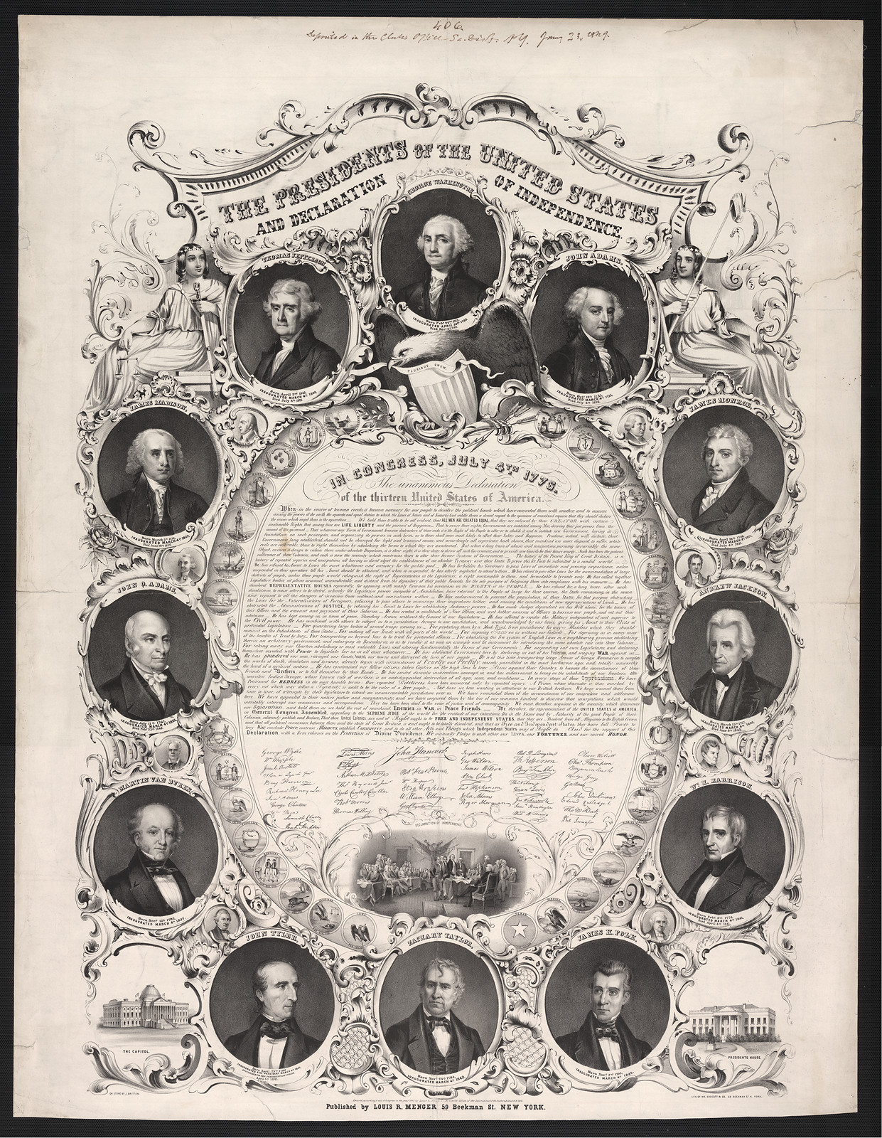 The Presidents of the United States and Declaration of Independence — historic image