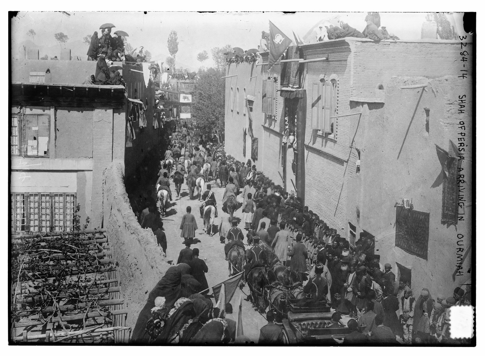 Shah of Persia arriving in Ourmiah, n/a — historic photograph