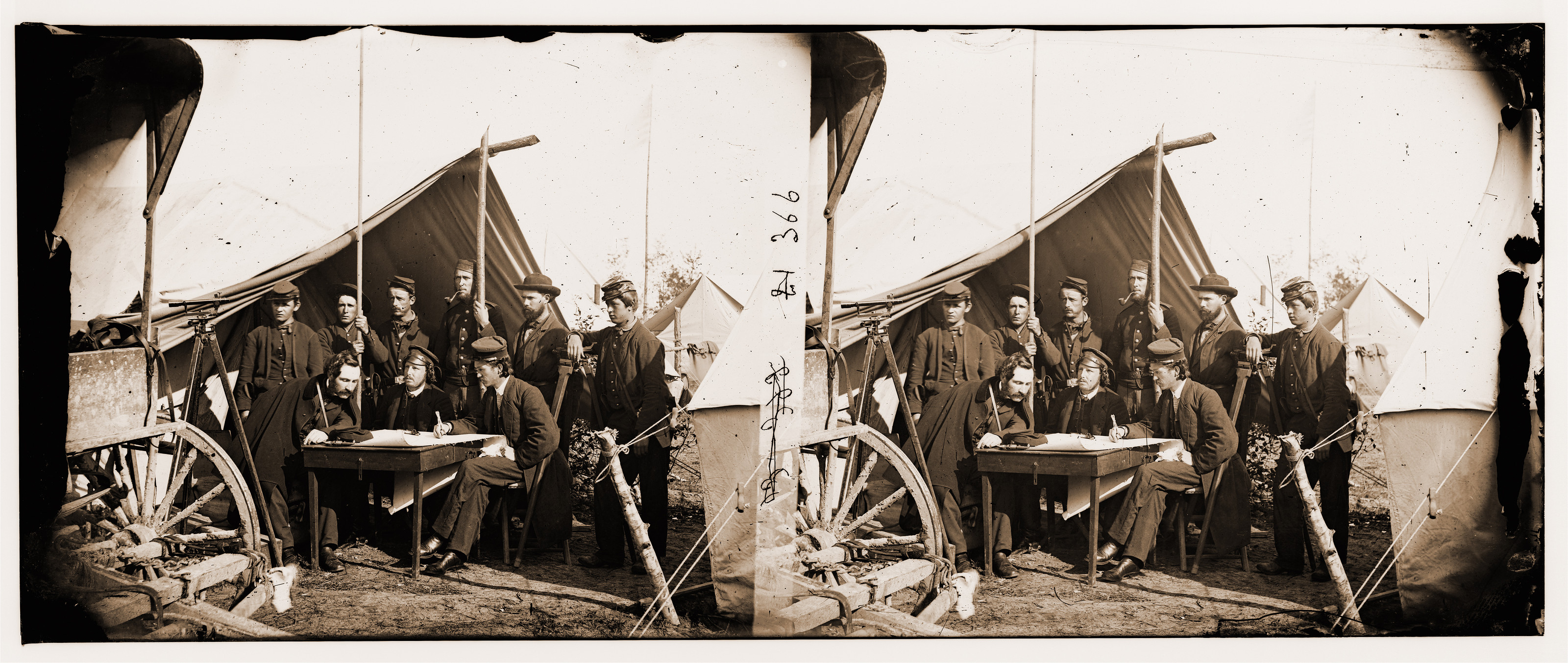 Yorktown Virginia (vicinity). Topographical Engineers Camp Winfield Scott, 1862 — historic photograph