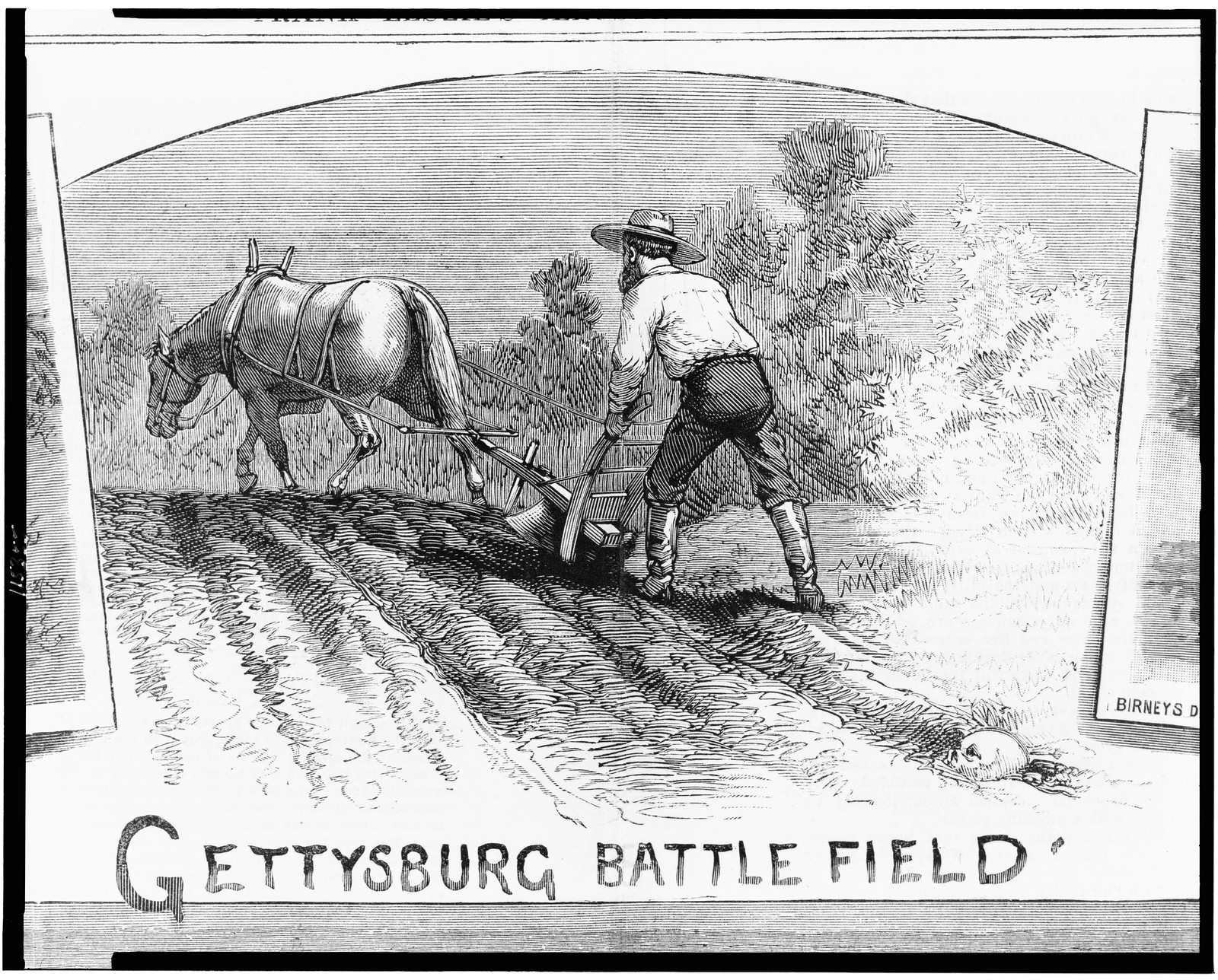 Gettysburg battlefield, 1882 June 24. — antique engraving
