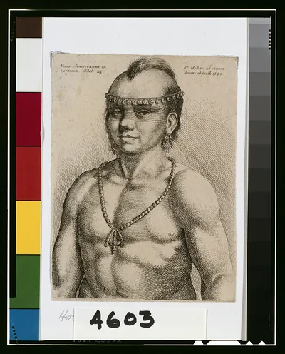 Unus Americanus ex Virginia. Aetat 23 / W. Hollar ad vivum delin. et fecit.