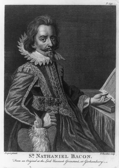 [Nathaniel Bacon, three-quarter length portrait, seated, facing right]