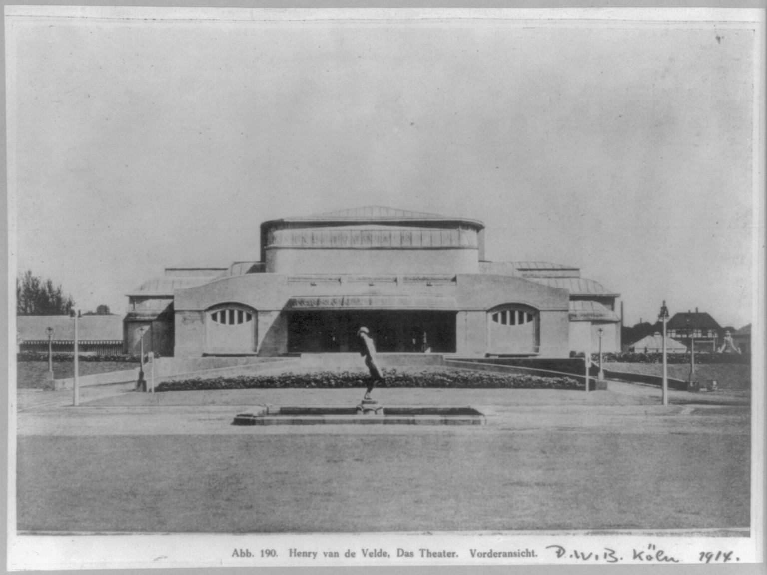 [Theater designed by Henry van de Velde in Cologne, Germany: exterior] — historic photograph