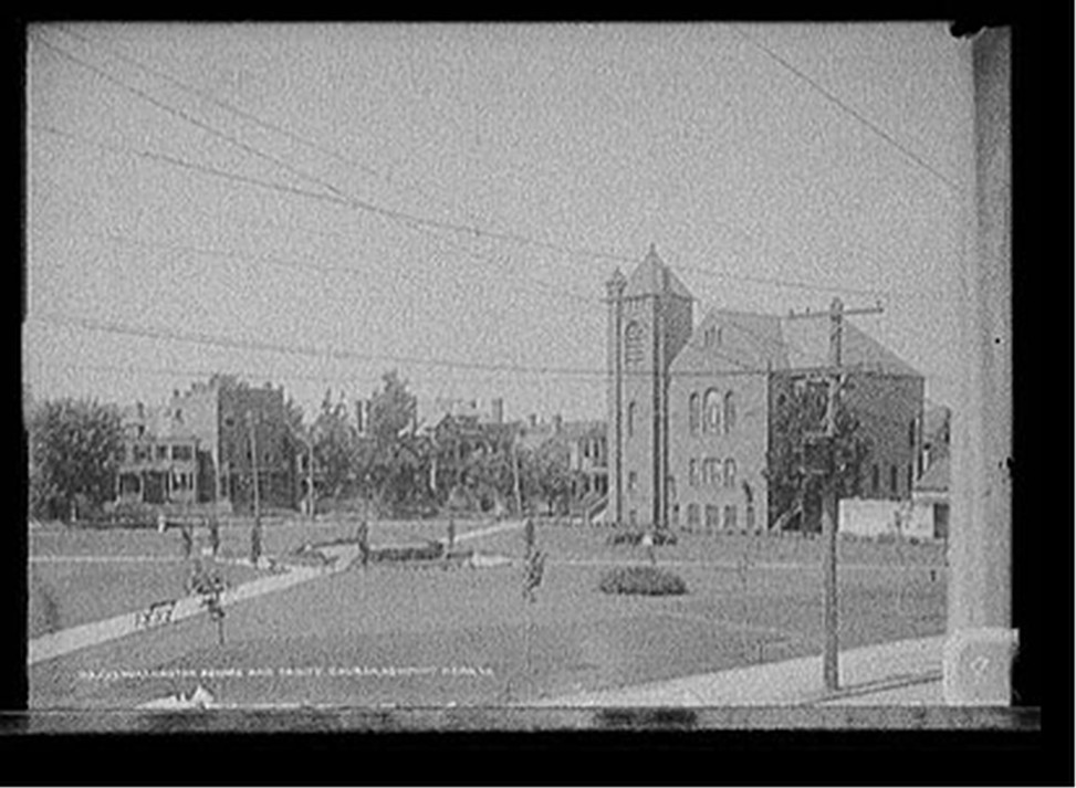 Washington Square and Trinity Church, Newport News, Va., [between 1890 and 1906] — historic photograph