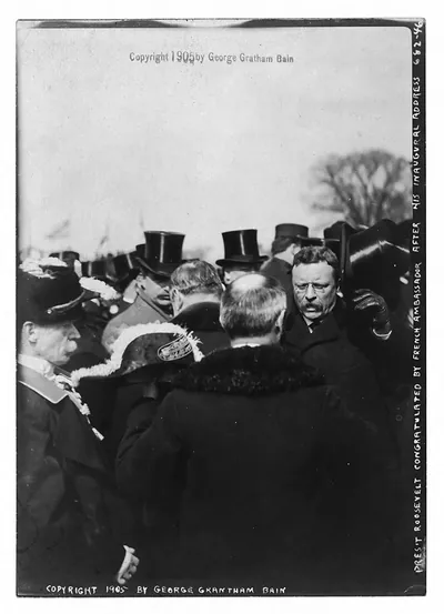 President Roosevelt congratulated by French Ambassador after his inaugural address