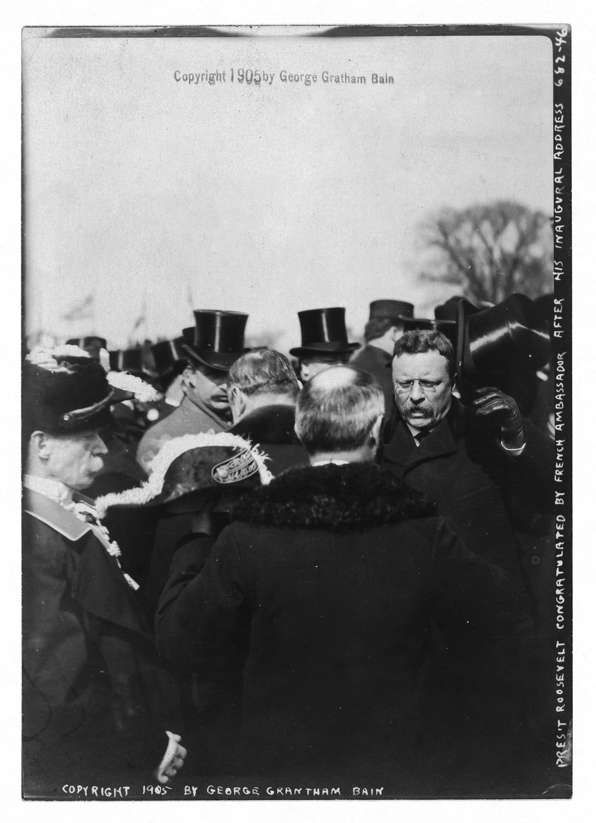 President Roosevelt congratulated by French Ambassador after his inaugural address, 1905 — historic photograph