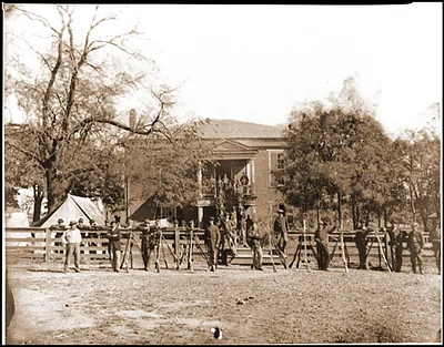 Appomattox Court House Va. Federal soldiers at the courthouse