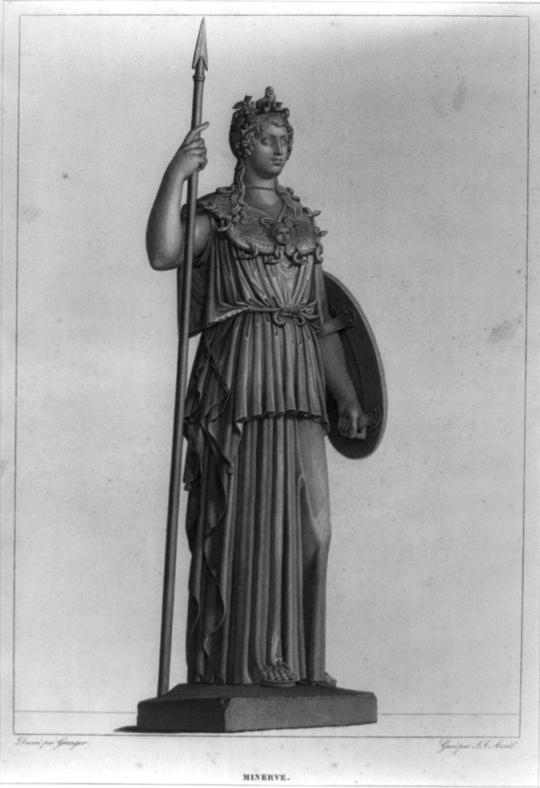 Minerve, [no date recorded on caption card] — antique engraving
