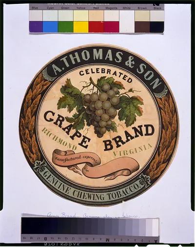 A. Thomas & Son celebrated grape brand genuine chewing tobacco