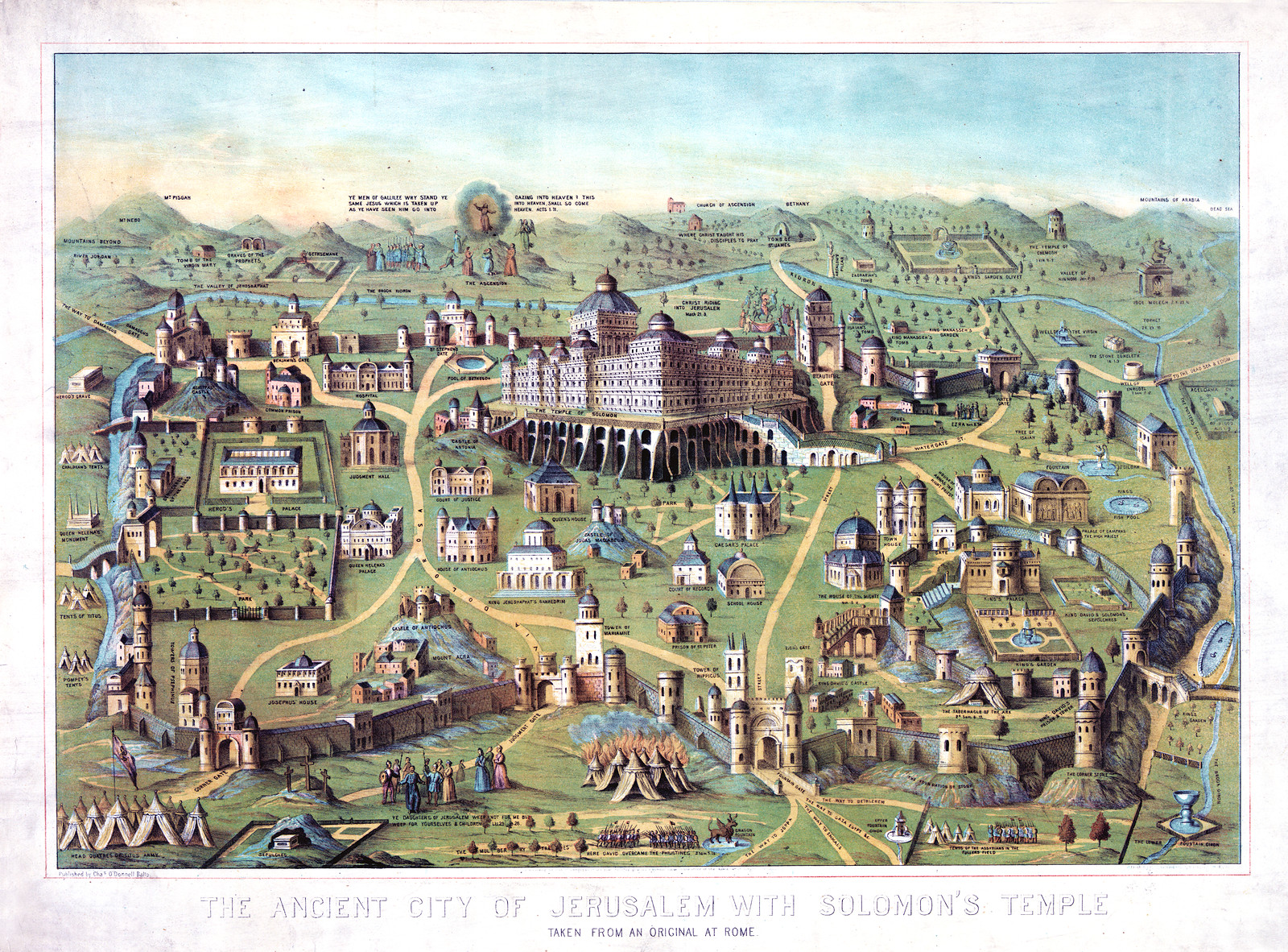 The Ancient City of Jerusalem with Solomon's Temple — historic image