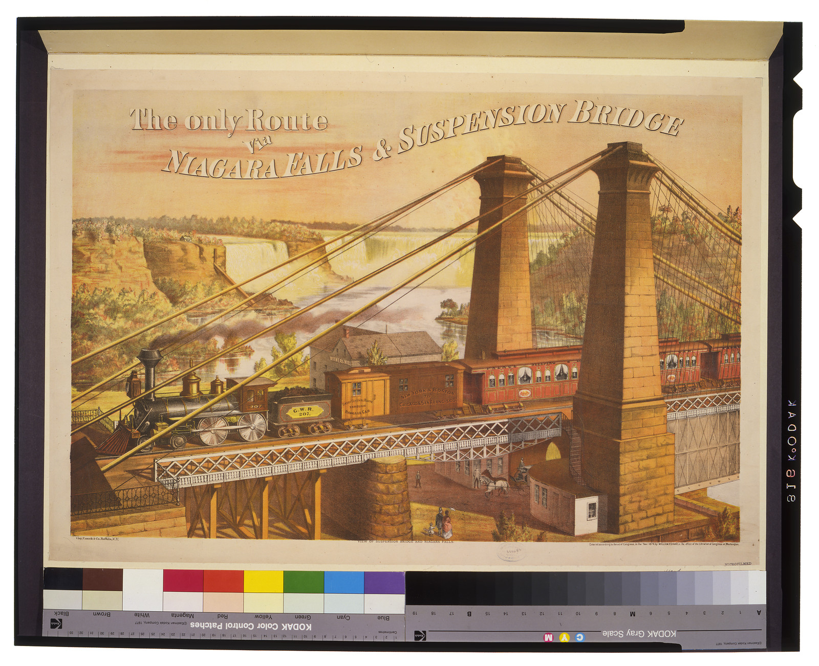 The only rout via Niagara Falls & Suspension Bridge, c1876. — historic print
