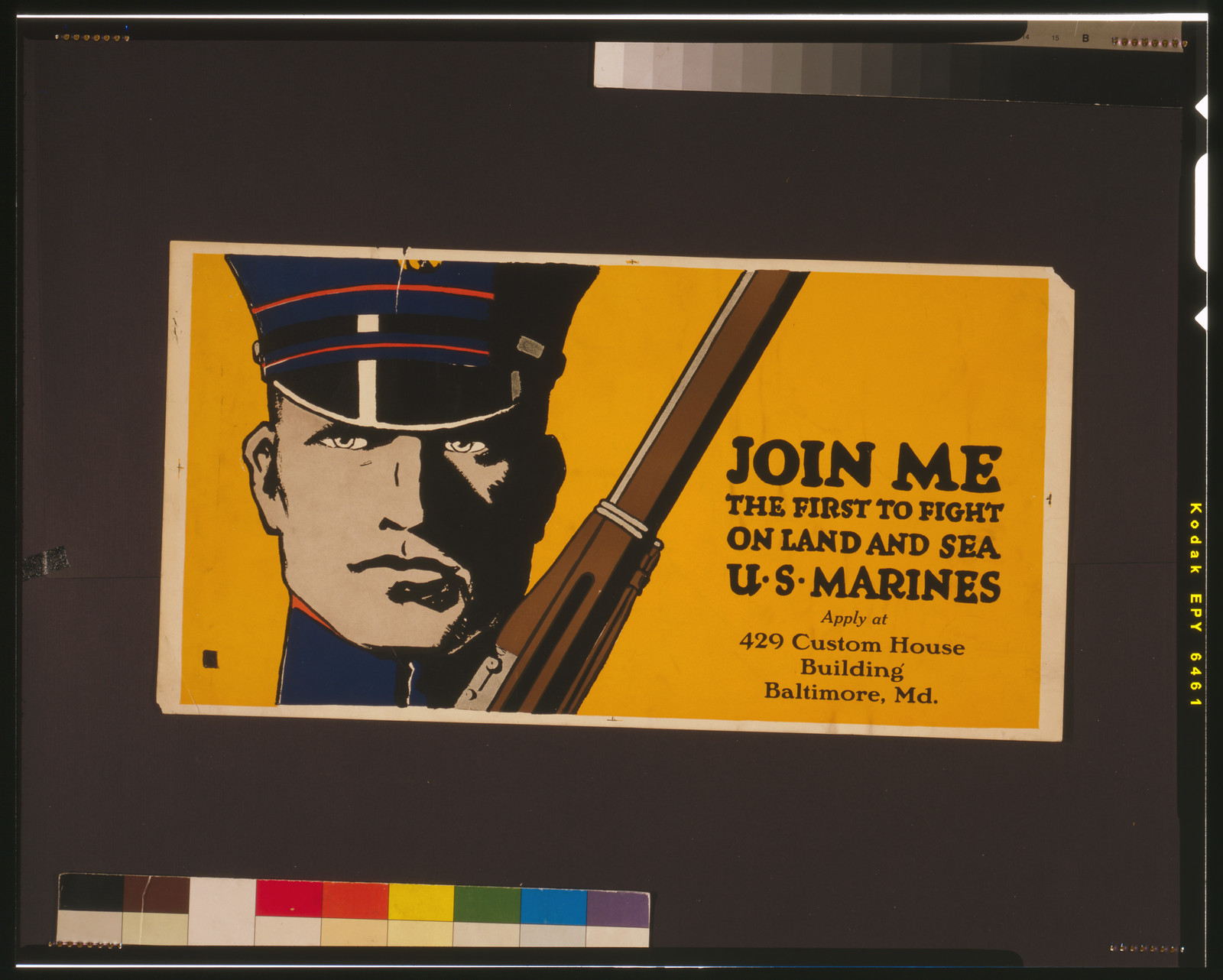Join me - the first to fight on land and sea - U.S. Marines, [between 1914 and 1918] — vintage poster