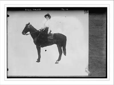 Adele Rowland, mounted on horse