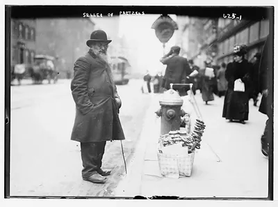 Pretzel vendor, 6th Ave., New York