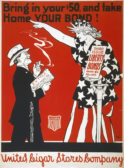 Bring in your $50, and take home your bond! Third issue Liberty Bonds paying 4 1/4 per cent.