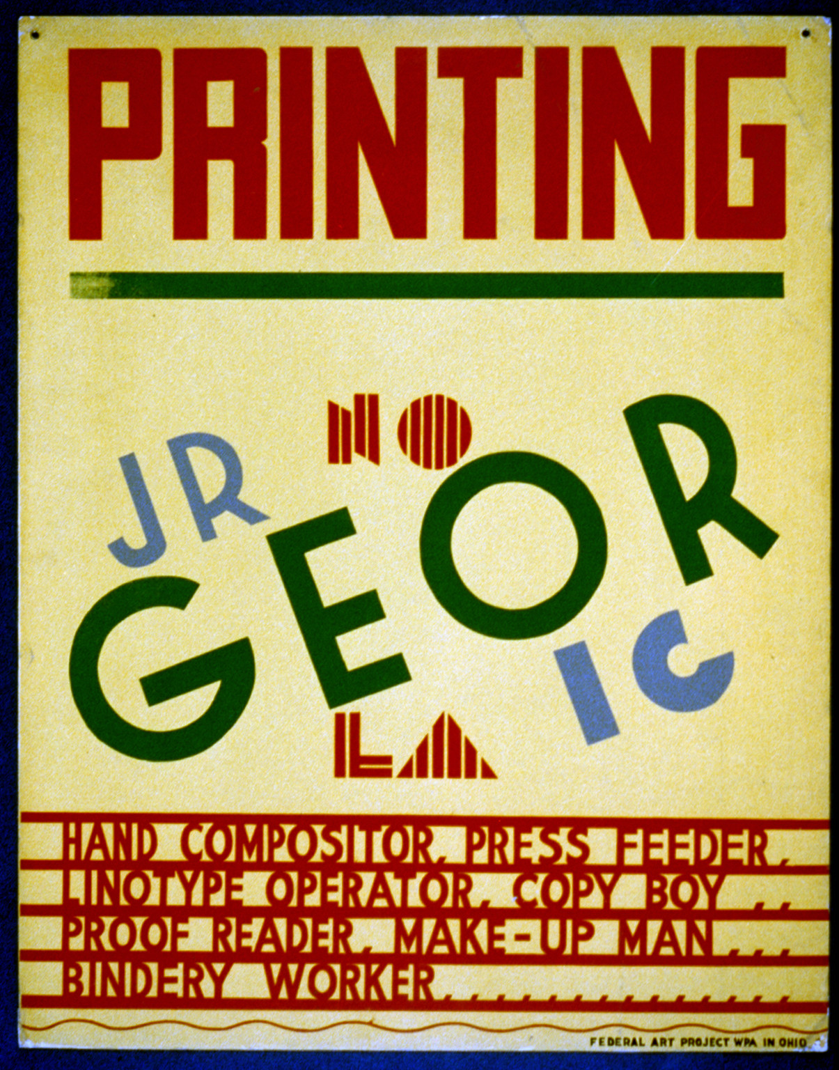 Printing, 1936 — vintage poster